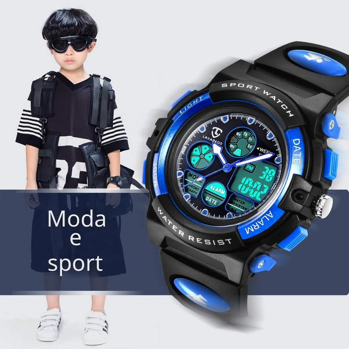 aswan watch Orologi, Orologi per bambini, Adolescenti Sport all'aria aperta Orologi digitali Orologi digitali multifunzione impermeabili con luci a LED e orologi da polso per bambini