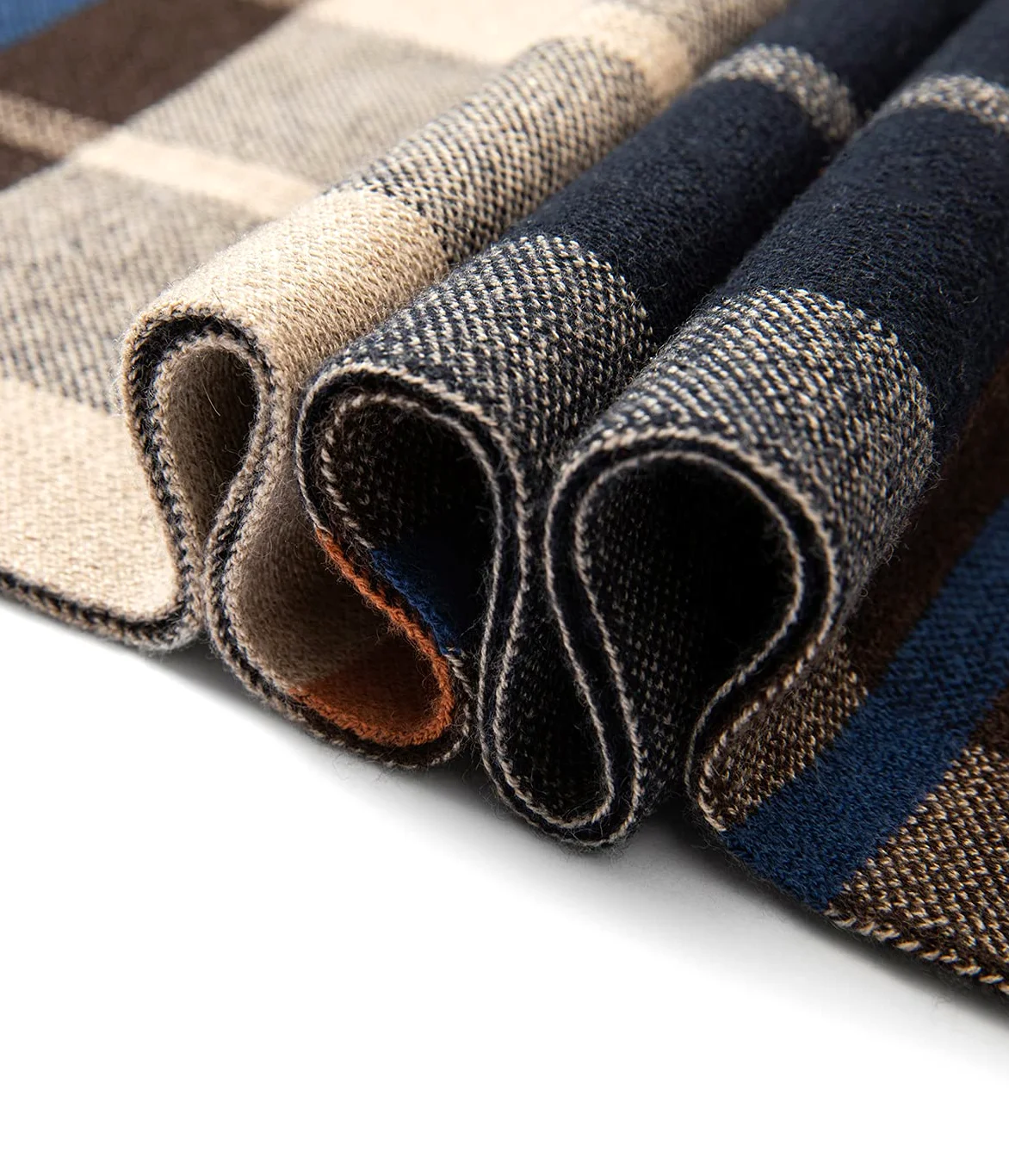 Villand Sciarpa Lavorata a Maglia Scozzese in Lana Merino Australiana per Uomo, Cravatte Calde e Morbide Invernali Scozzesi con Confezione Regalo, 30CM W x 180CM L