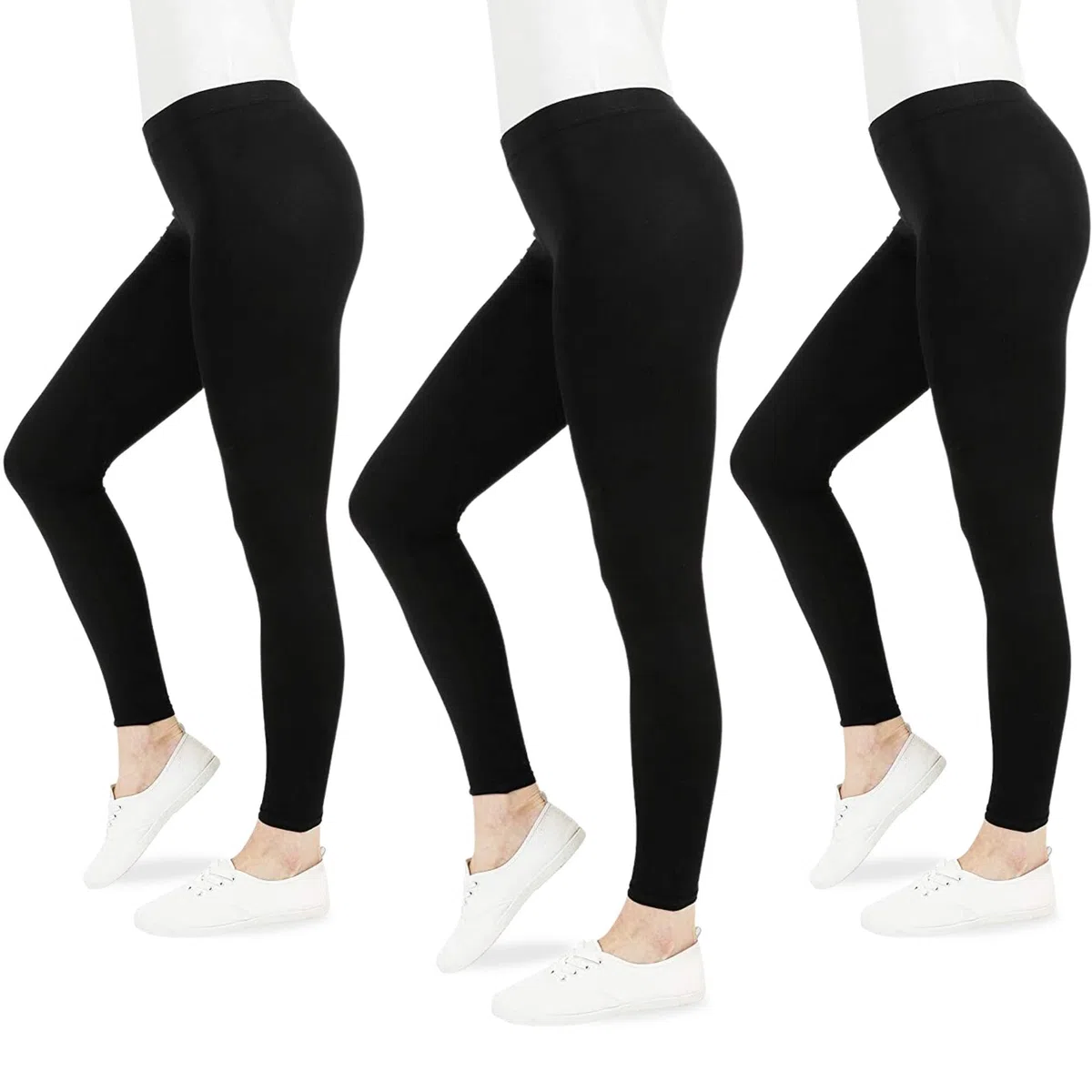 FM London Pacchetto da 3 Leggings Donna - Leggins Opachi per Donna