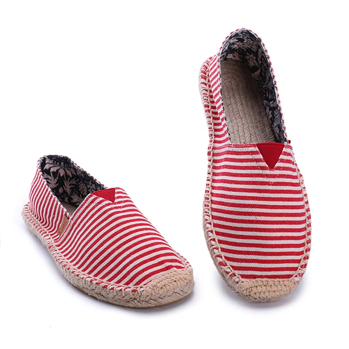 Donna Striscia Multicolore Piatto Espadrillas