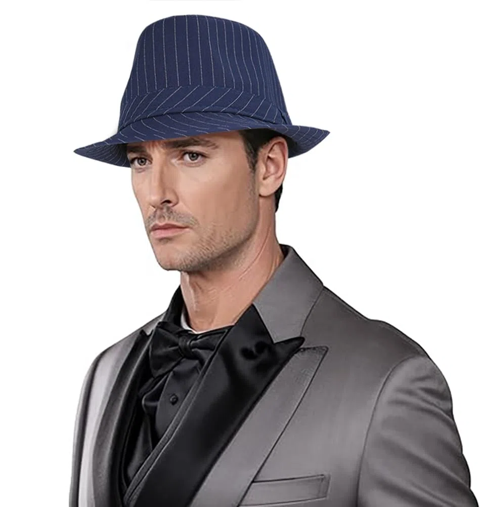 Initlove Cappello Fedora da uomo a tesa corta Trilby Hat