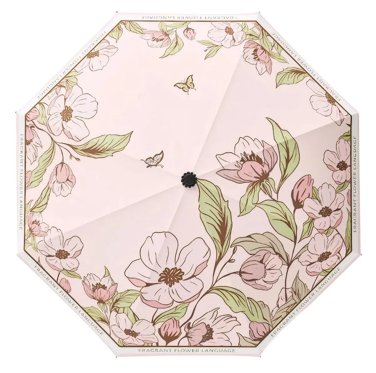 Ombrello con protezione UV UPF50+, portatile, leggero, impermeabile, a doppio strato, design antivento, stile retrò, classico, floreale, vintage, per donne, viaggi e uso quotidiano