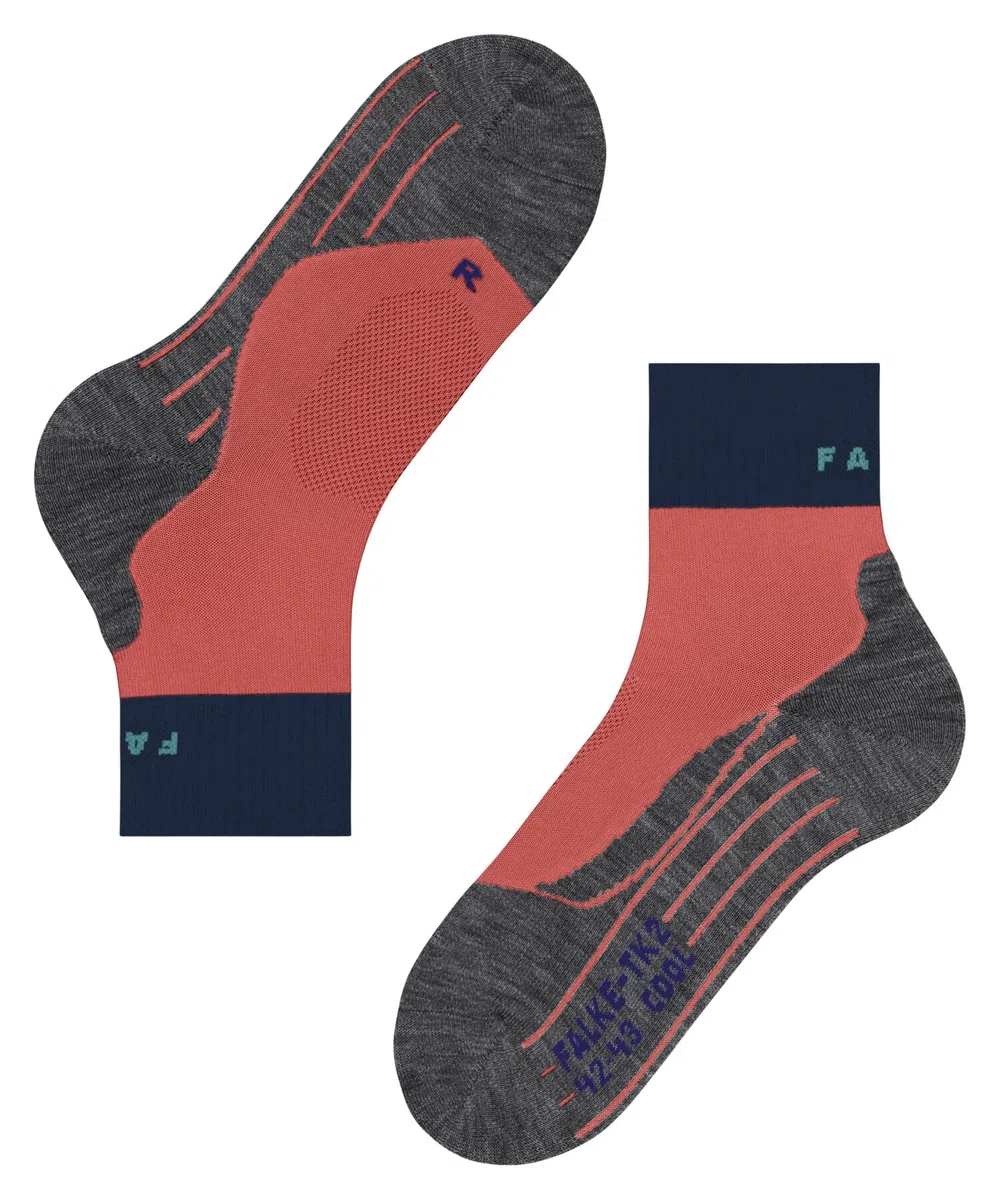 FALKE donna TK2 Cool Short calzini da escursionismo traspiranti asciugatura rapida lyocell filo funzionale imbottitura media antivesciche effetto di raffredamento calze da trekking vegane 1 paio