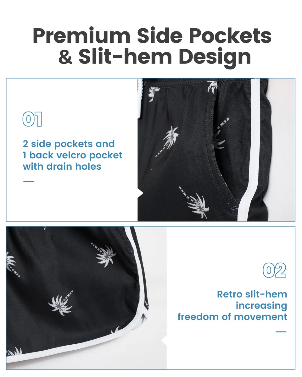 maamgic Pantaloncini da Bagno da Donna Pantaloncini da Donna con Tasca in Rete Hotpants ad Asciugatura Rapida Pantaloncini Sportivi Traspiranti