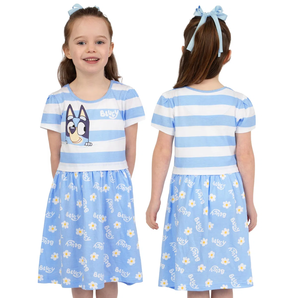BlueY Vestiti Ragazze, Confezione da 2 Vestiti di Cotone, Vestito A Maniche Corte Ragazze L'Estate