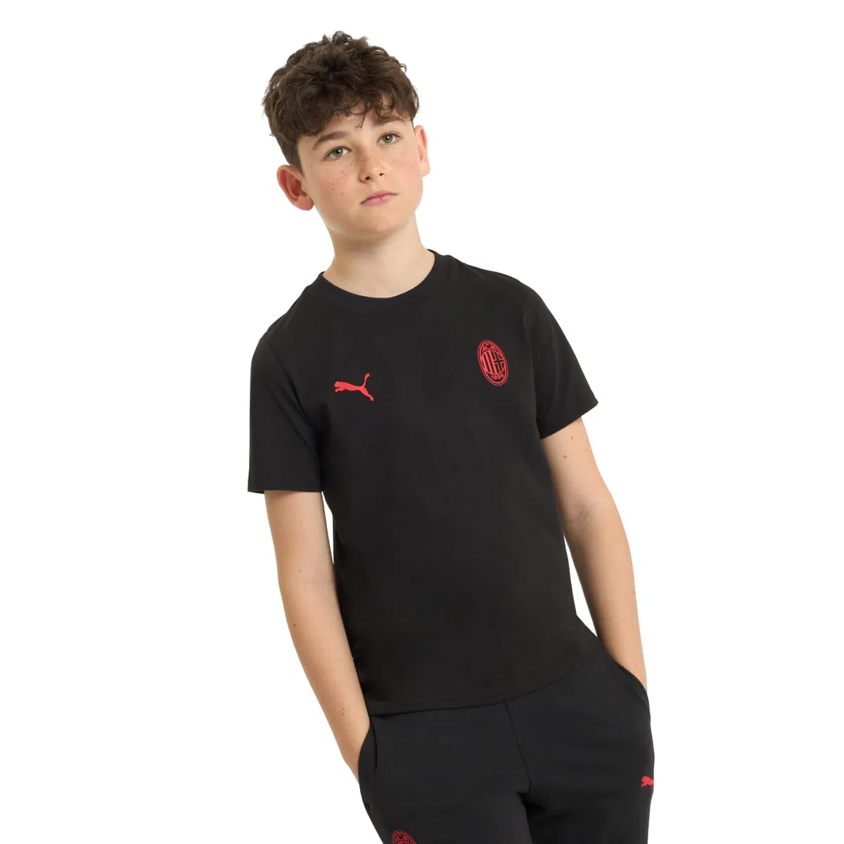 A.C. Milan T-Shirt Ftbless Bambino Maglietta con Logo A.C. Milan e Puma, Prodotto Ufficiale Unisex - Bambini e Ragazzi (Pacco da 1)