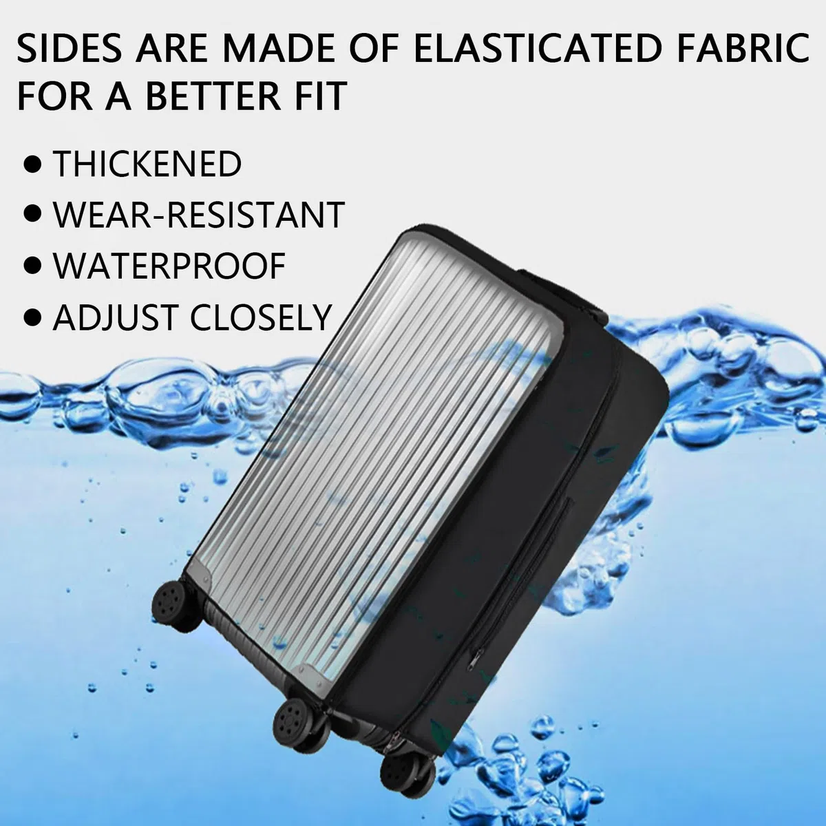 Veki Custodia Protettiva Valigia da Viaggio, Coprivaligia Trasparente, Anti-Polvere Copertura, Copri Valigia Impermeabile, Antigraffio Protettore di Bagagli Luggage Cover (Nero, 28 Pollici)