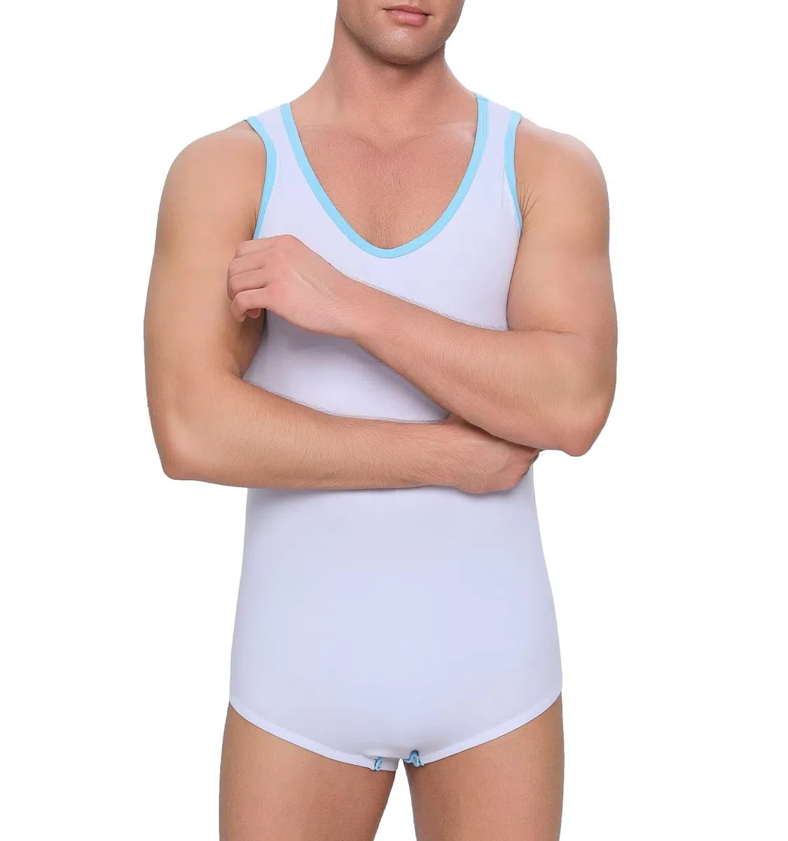 Landofgenie One Piece Pigiama Uomini Senza Maniche Gilet Cotone Onesie Romper per Adulti