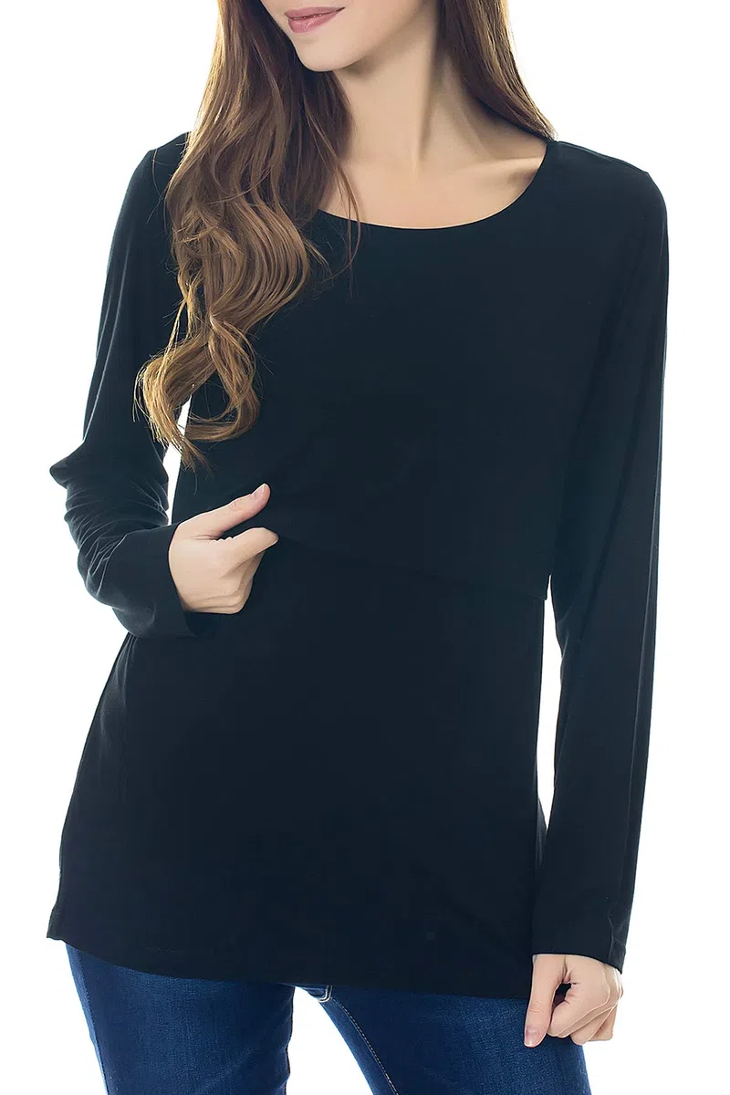 Smallshow Donna Top per Allattamento a Maniche Lunghe 3 Pack