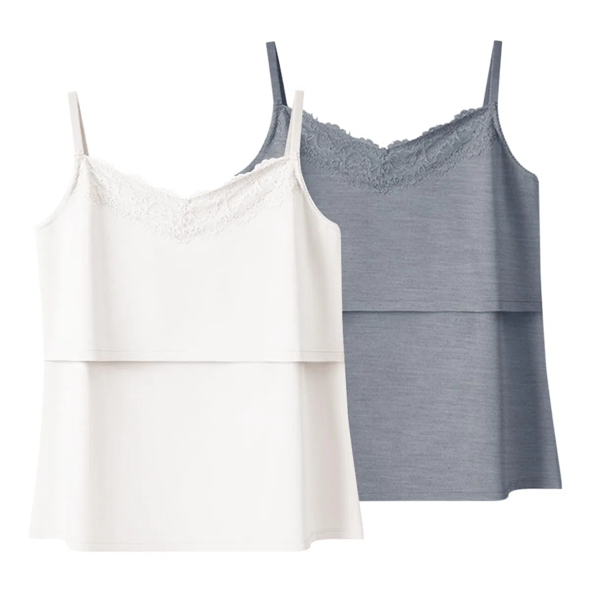 Confezione da 2 Canottiere per Incinta,Canotta da Donna in Cotone per Allattamento Canotta Premaman per Allattamento al Seno,Pizzo Allattamento Canotta Base