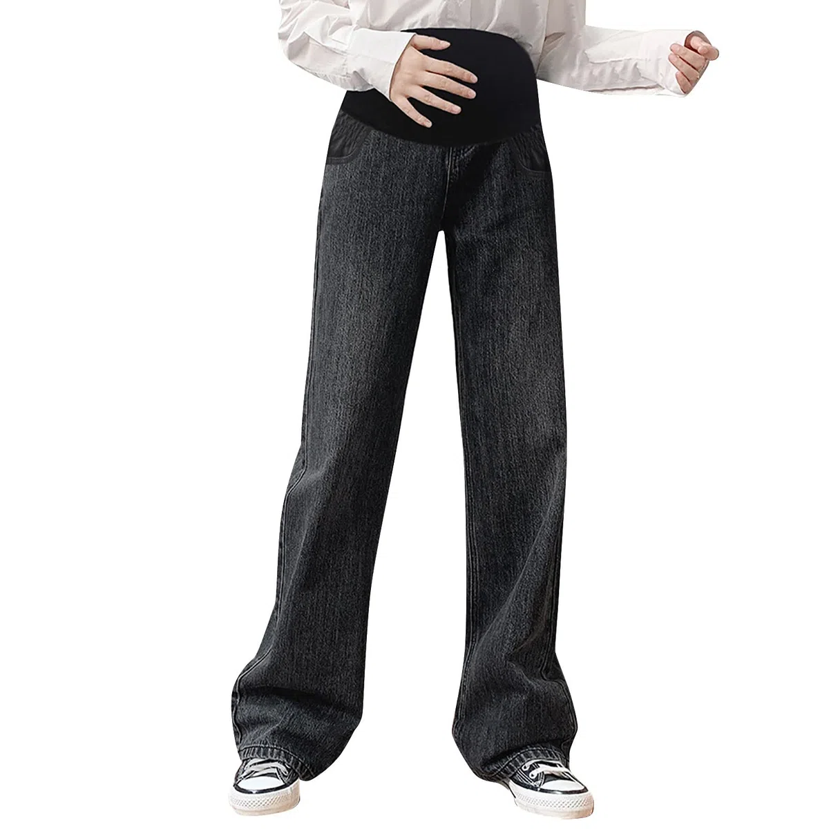 Jeans da donna in denim per gravidanza, jeans premaman da donna, pantaloni premaman