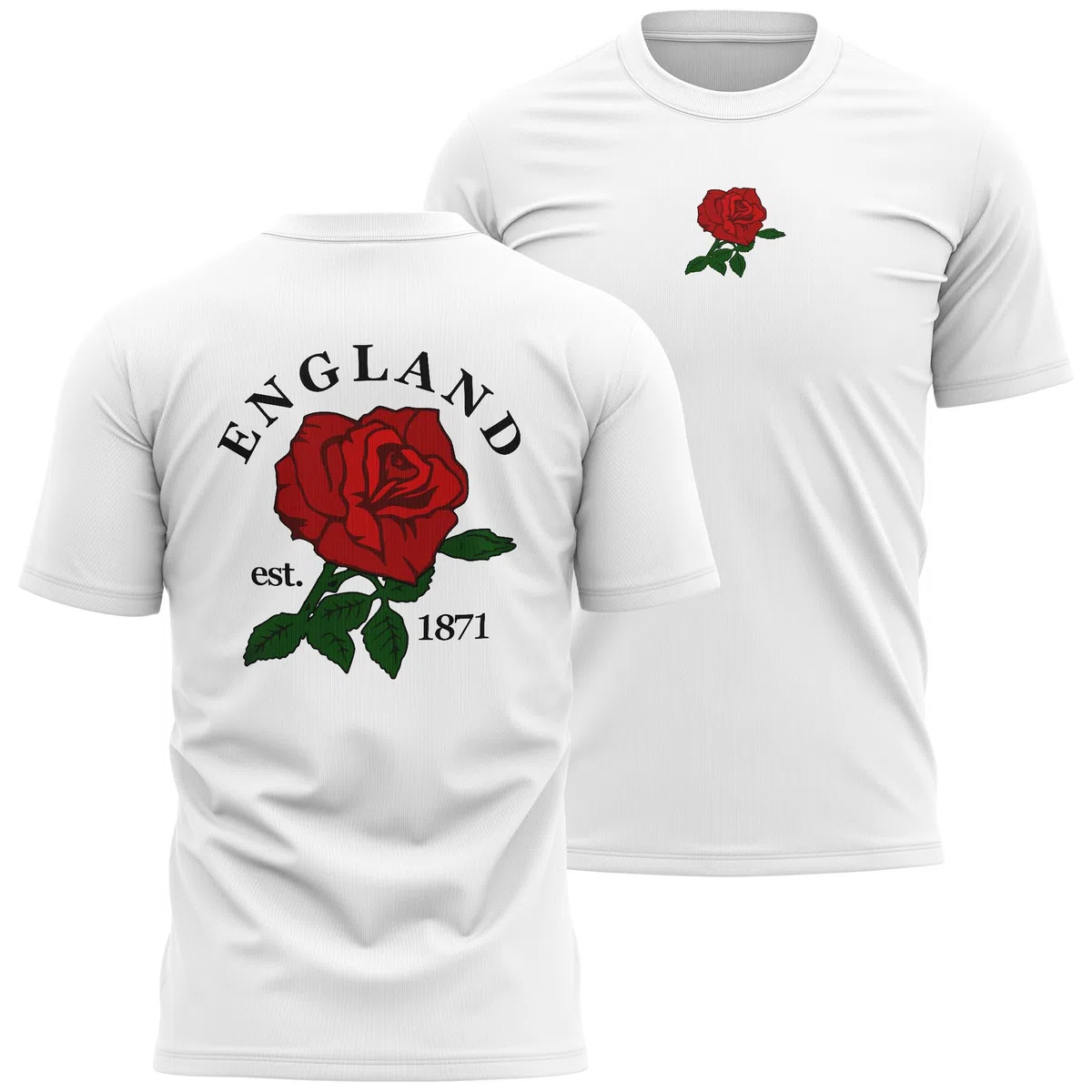 England Supporters Rugby T Shirt Mens English 1871 England Rose Badge Tee