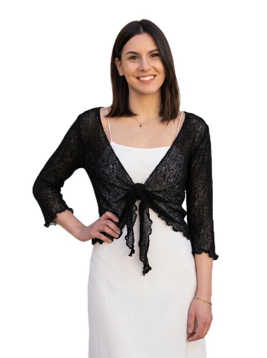 Cardigan Donna Primaverile Estivo Cardigan Donna Elegante in Rete di Viscosa Termica con Essenza di Fiore di Ciliegio