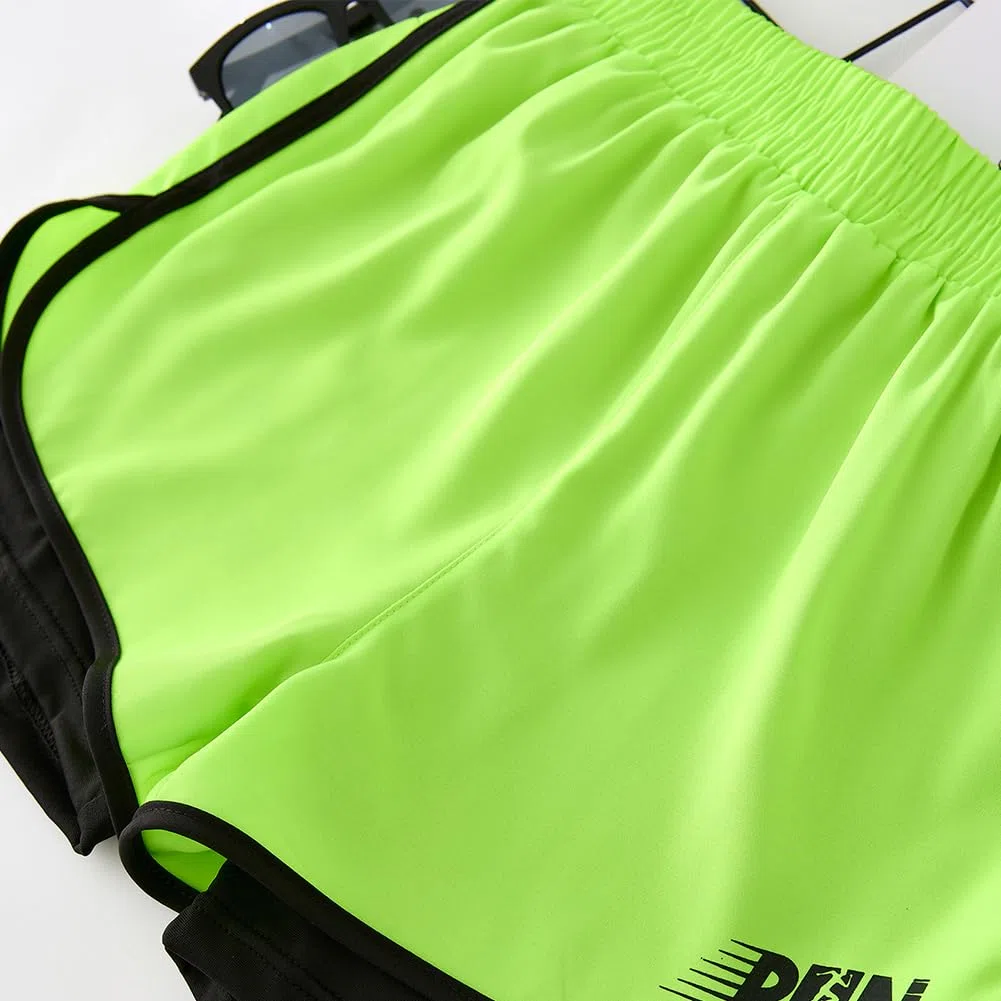 Pantaloncini da corsa 2 in 1 per ragazzi, elasticizzati, leggeri, ad asciugatura rapida, per palestra, allenamento