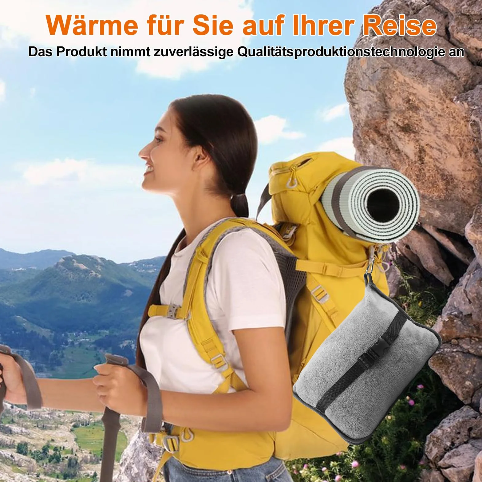 HOSPAOP Coperta da Viaggio per Aereo, Coperta da Viaggio 2 in 1, Coperta da Viaggio Portatile per Aereo (127 * 152CM) con Mascherina per Dormire e Tappi per le Orecchie, Cuscino da Viaggio per Viaggi