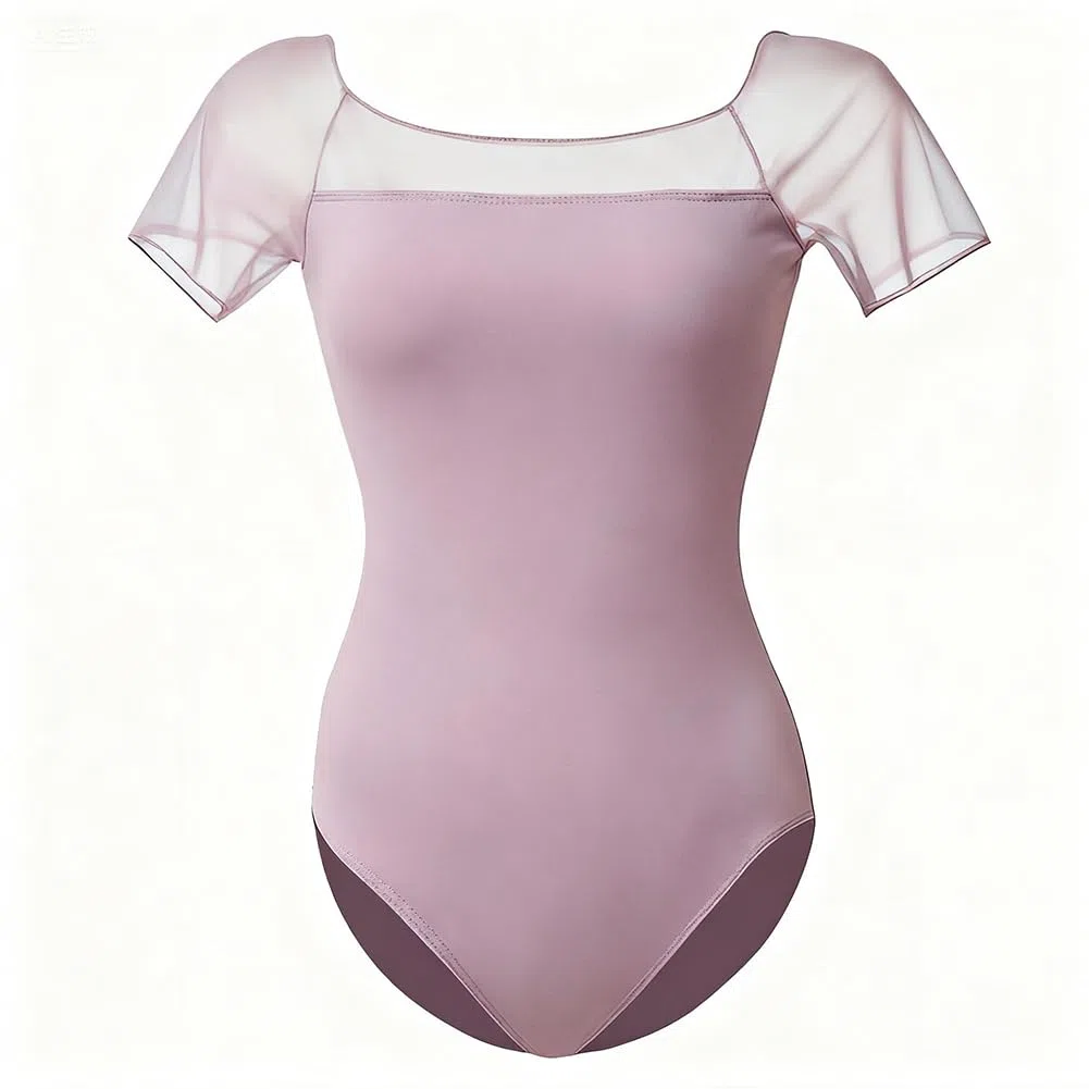 ROYAL SMEELA Body da Danza Classica per Donna Adulta con Maniche Corte in Tessuto Rete e Nylon body balletto