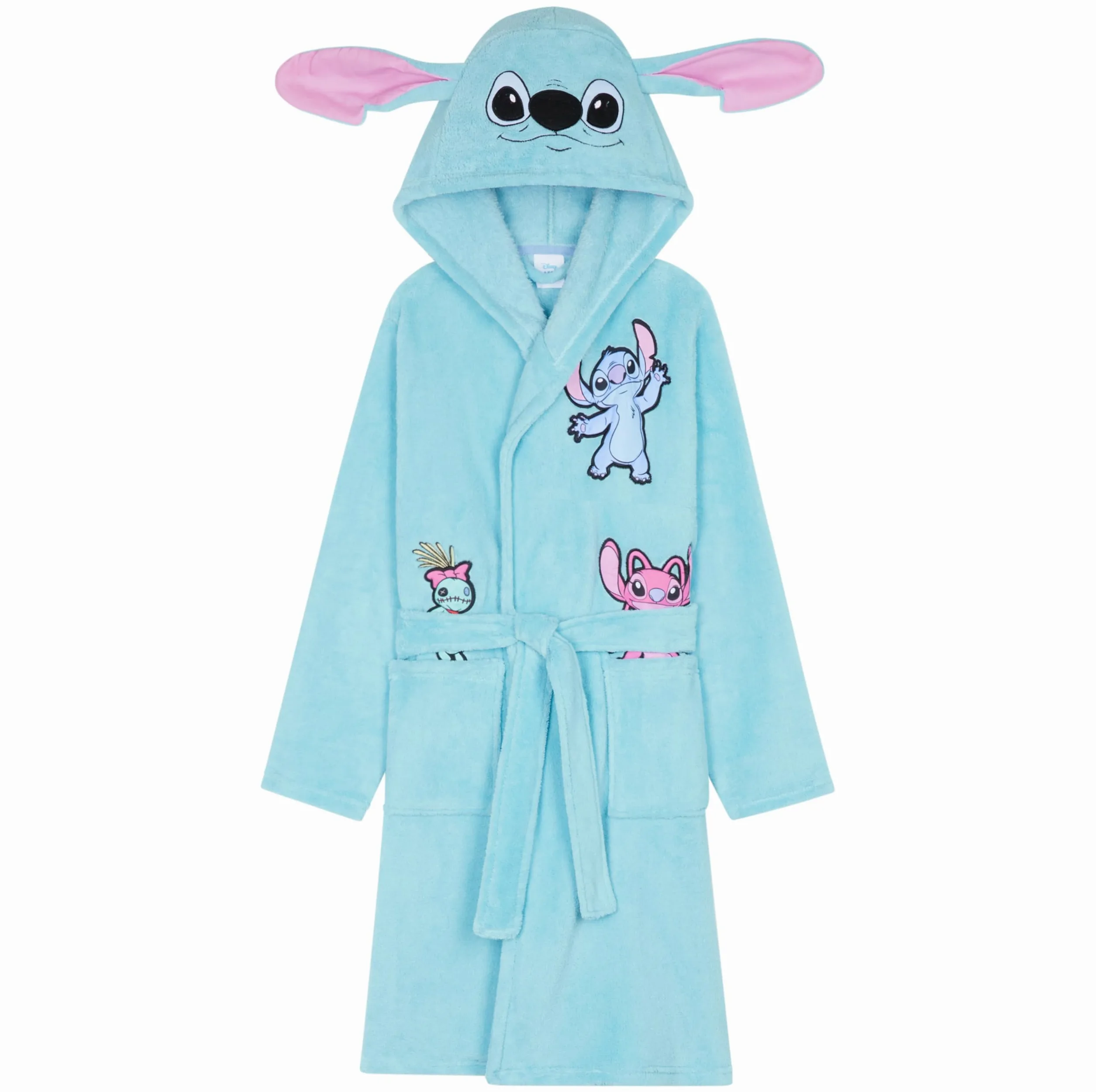 Disney Stitch Pile Accappatoio Bambina con Cappuccio e Tasche - Regalo Ragazza