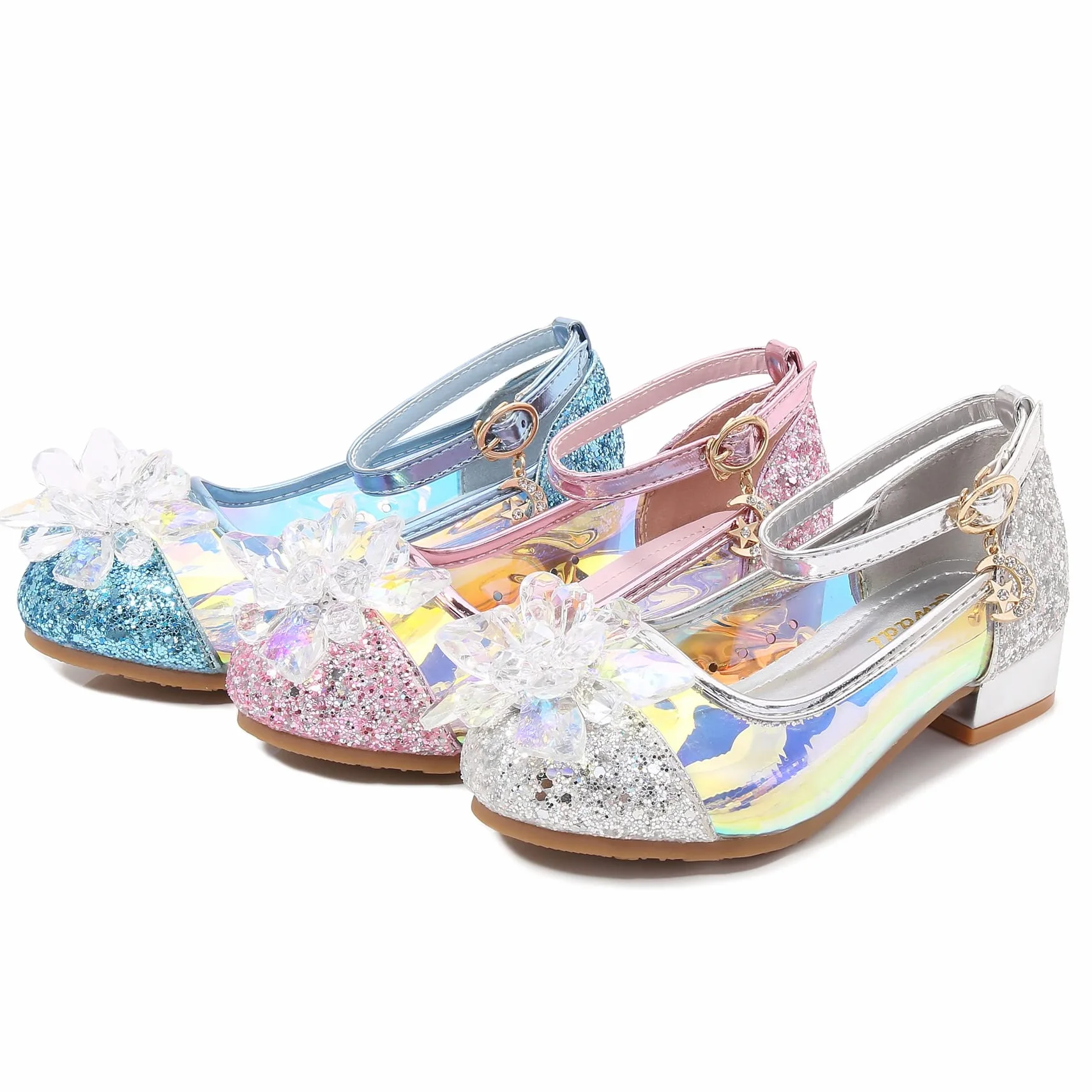 New front Bambine e Ragazze Scarpe col Tacco Principessa Scarpe da Principessa Scarpe per Costumi e Travestimenti Natale Carnevale martedì Grasso Regali Compleanno Antiscivolo