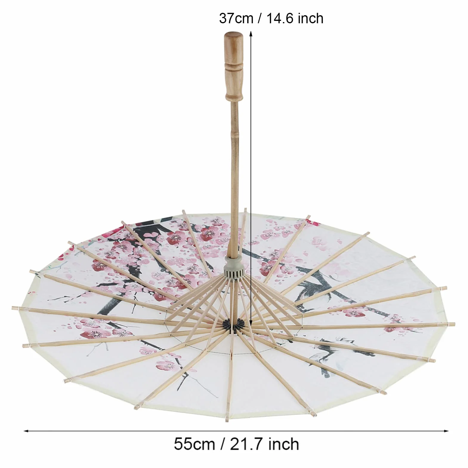 MAGT Ombrello Fatto a Mano, Ombrello Oliato in Legno Classico Prugna Fiori Puntelli da Ballo per Costumi Feste Fotografia (Misura Piccola)