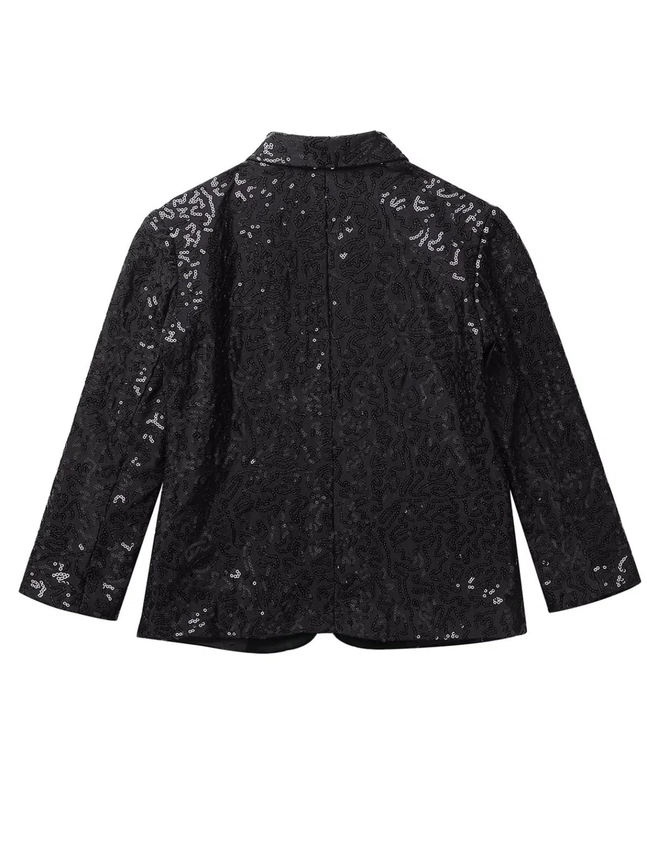 Bambino Ragazzi Blazer Giacca da Elegante con Paillettes Cappotto in Paillettes Formale Costume da Comunione Festa Partito Top Formale Battesimo