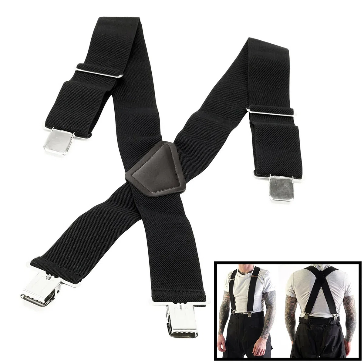 BIKE IT Bretelle elastiche resistenti per motociclisti, pantaloni da moto