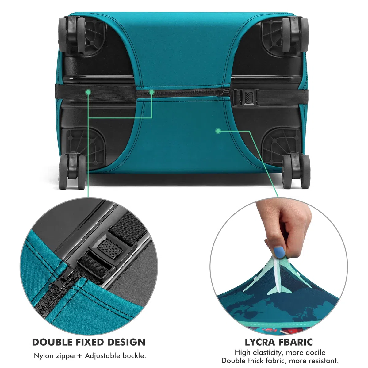 Custodia Valigia 18-32 Pollici Fibra di Carbonio di Bambù Luggage Cover in Poliestere Trasparente Viaggio Luggage Trolley Case Cover Protector