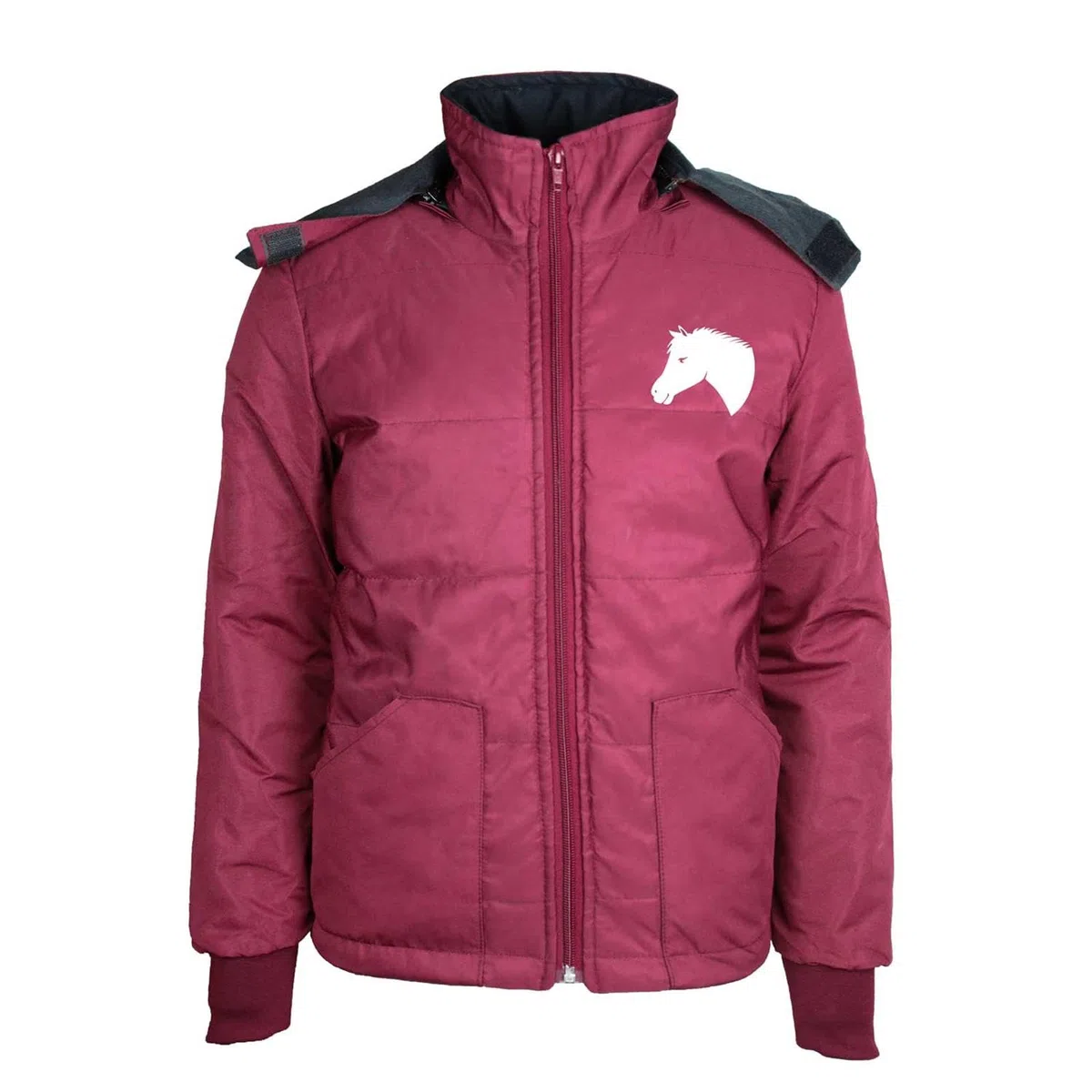 Mia Maroon - Set da equitazione per bambini, con fodera in pile trapuntata in silicone, colore: Nero