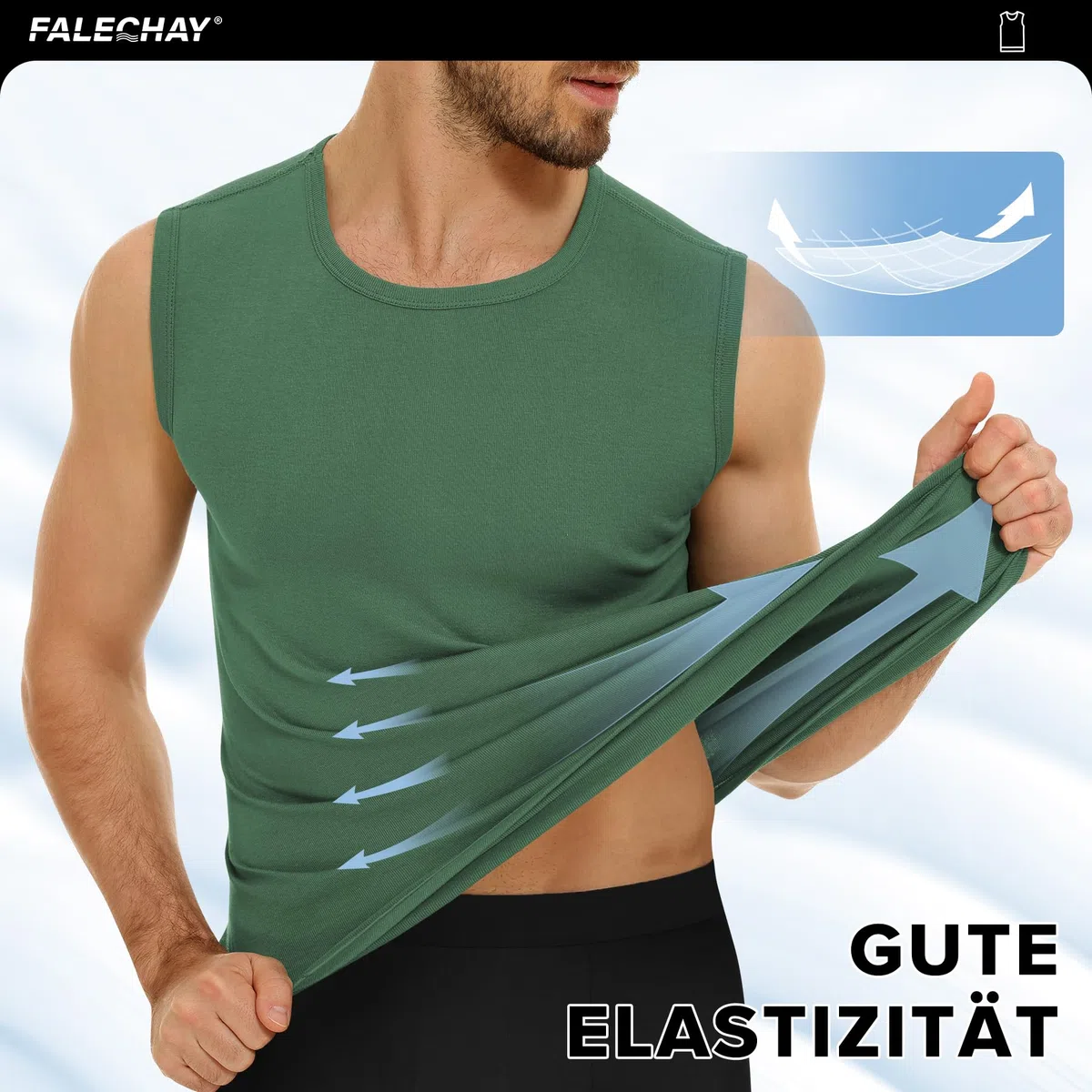 Falechay Pacco da 3 Canottiera Uomo 100% Cotone Canotta