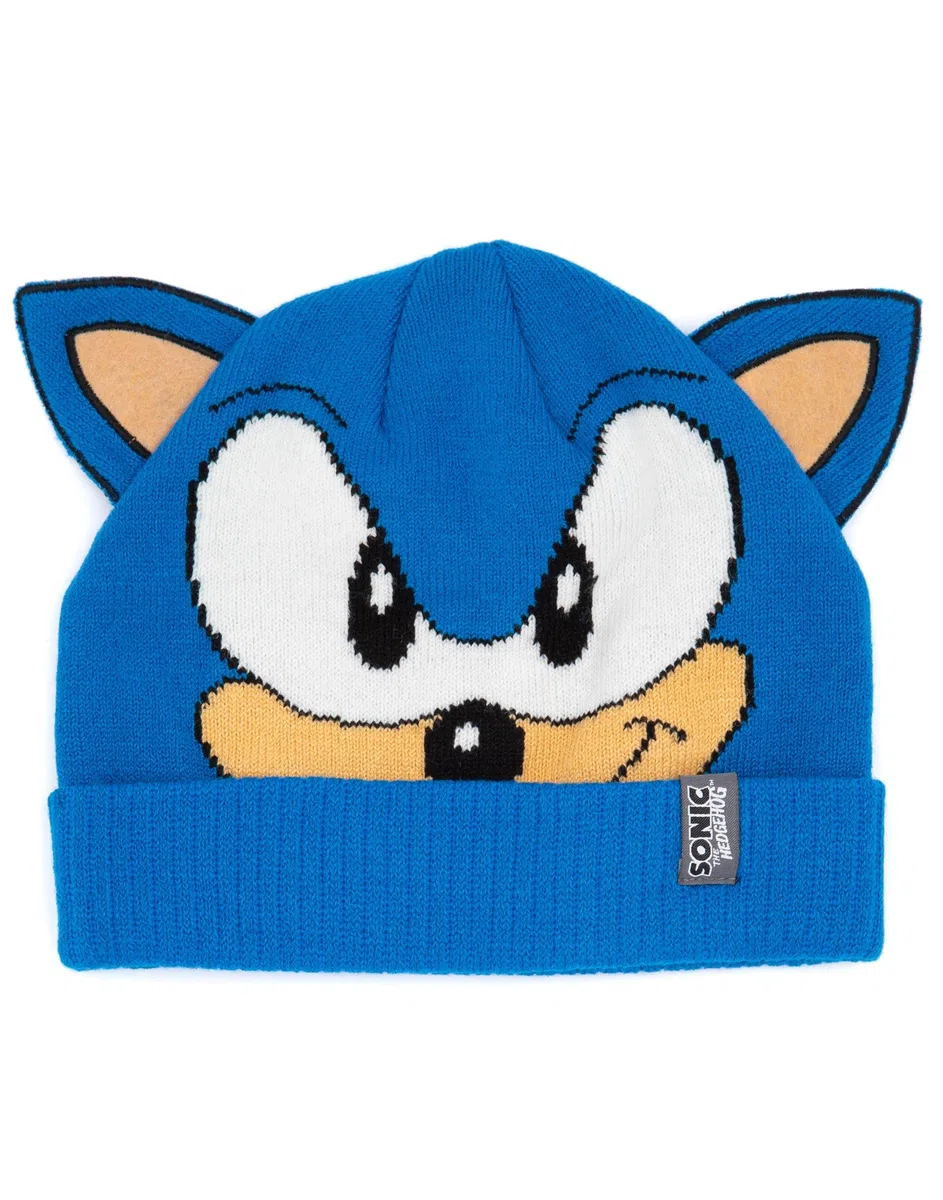 Sonic The Hedgehog Hat And Gloves Kids Blue Oregh Bered Beanie