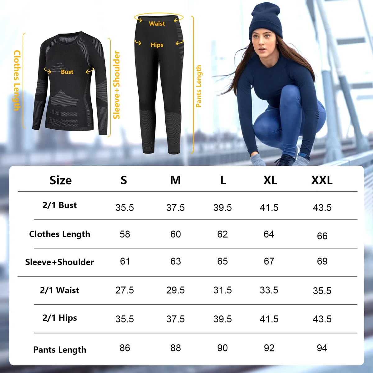 Homord Intimo Termico Donna Maglia Termica Donna + Pantalone Base Layer Riscaldante Traspirante ad Asciugatura Rapida Tuta Termica Termici Base per Ciclismo Trekking Skiing Yoga
