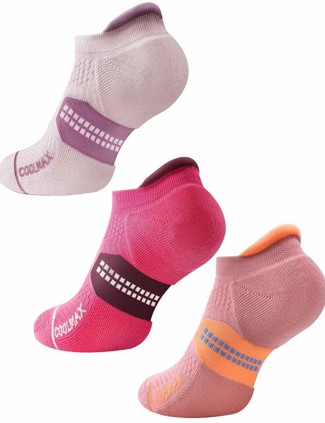 Juclise Calzini da corsa invisibili a compressione Coolmax Bamboo da donna, traspiranti, ammortizzati, anti-vesciche, senza cuciture Calze Sportivi