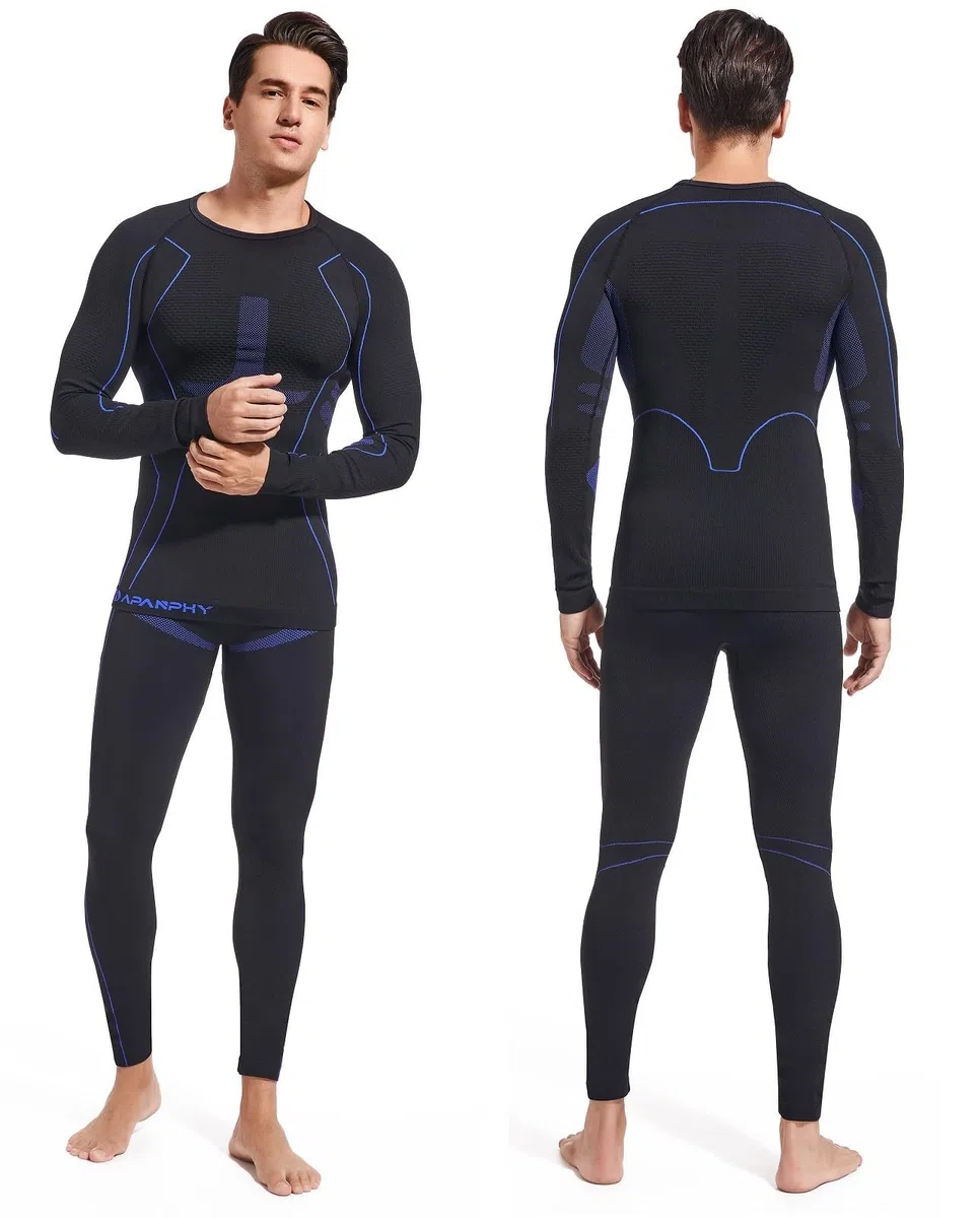 Intimo Termico Uomo Traspirante Asciugatura Rapida Set Termica Uomo per L'attività all'Aria Aperta Ideale per Sci Pesca Alpinismo Ciclismo Allenamento Corsa Autunno Inverno