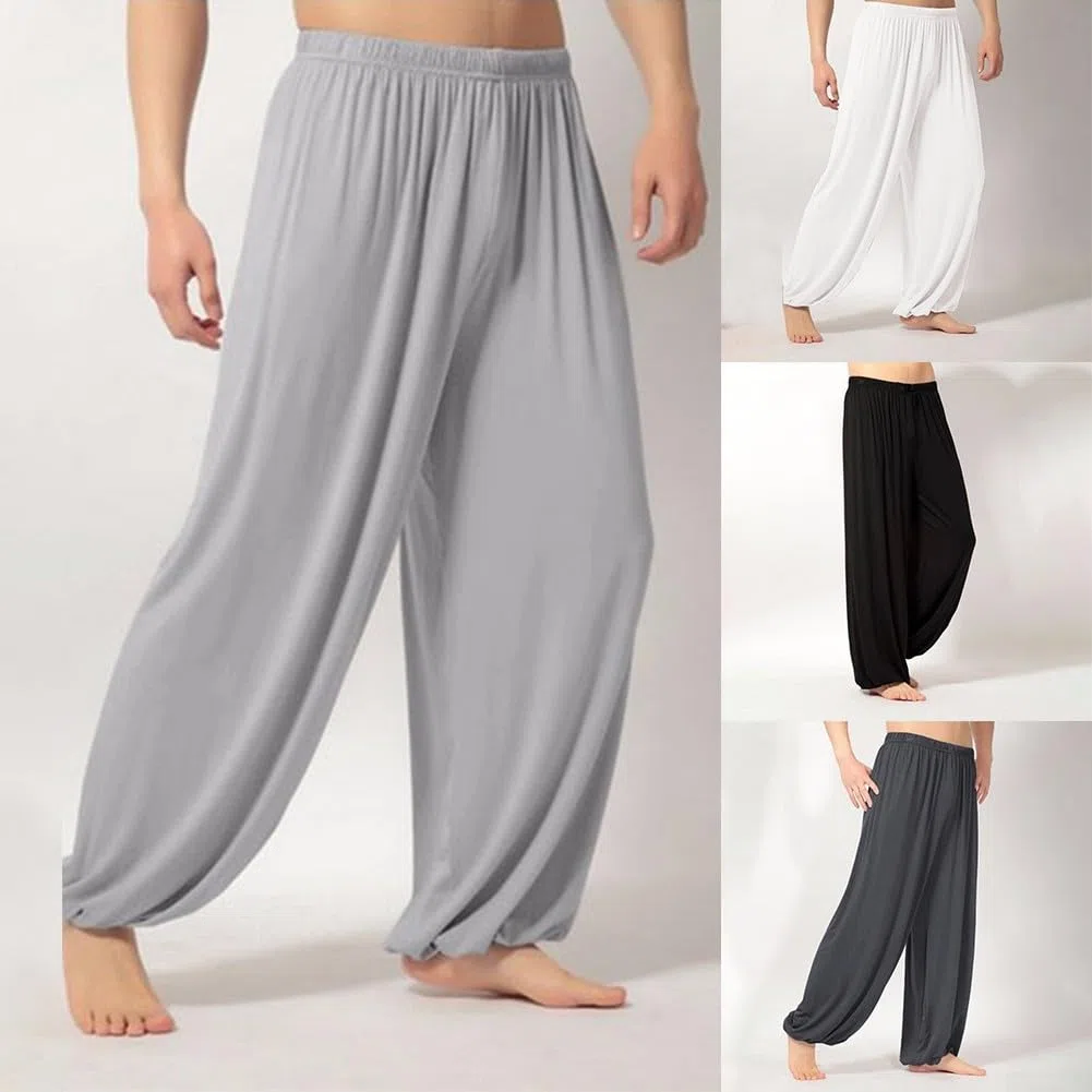 Pantaloni leggeri per Tai Chi per l'estate, ideali per l'allenamento di arti marziali (M, nero)