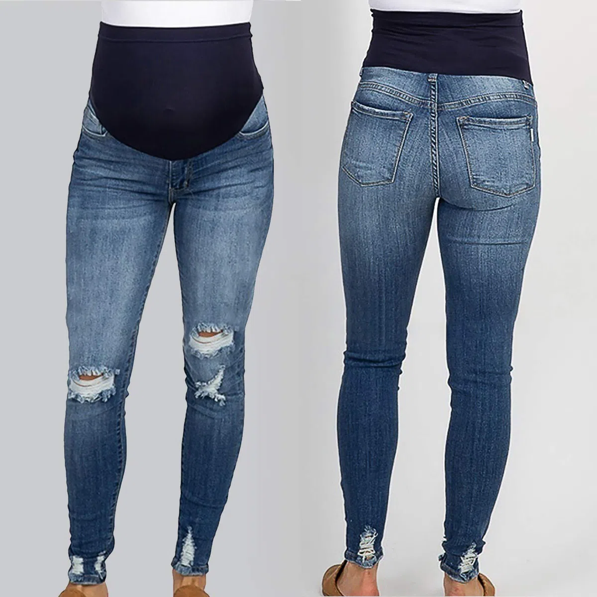 Jeans premaman da donna, jegging maternity, pantaloni premaman in denim, leggings per gravidanza, pantaloni skinny per gravidanza, maternità, jeans