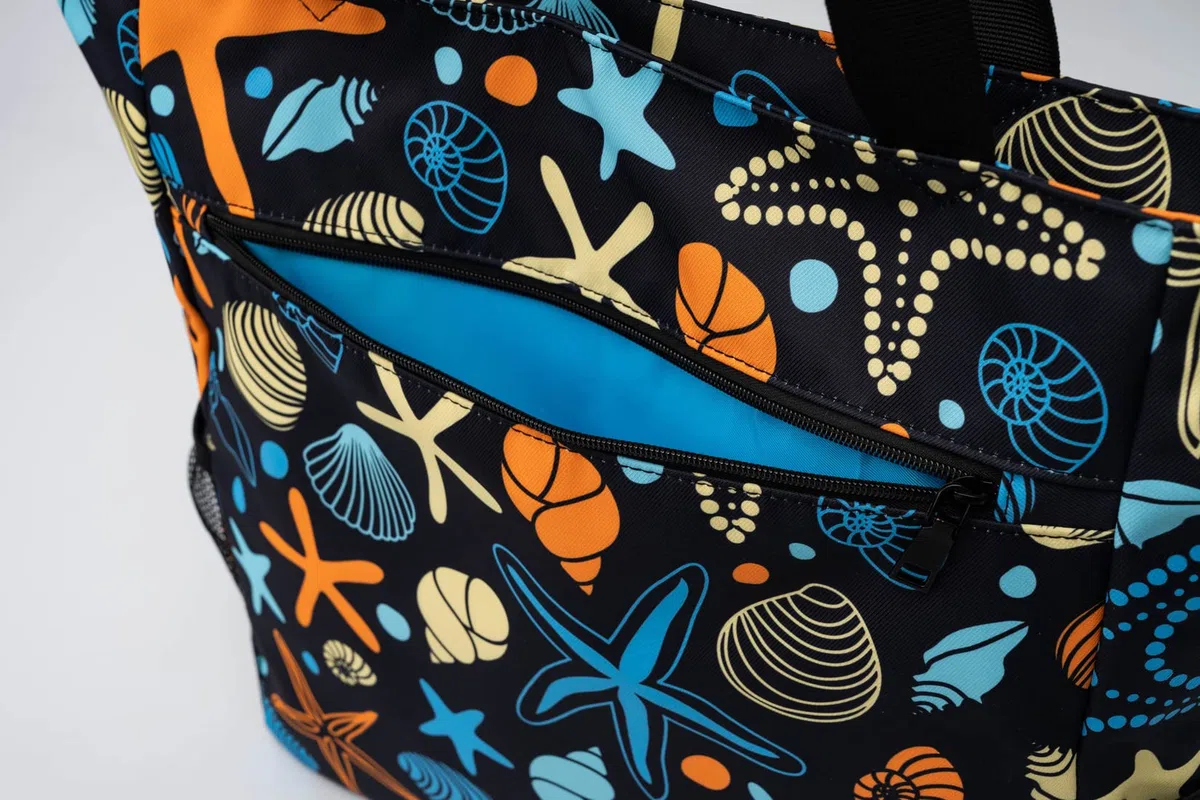 Solance - Grande borsa per la spesa, tote, spalla, palestra, spiaggia o borsa da viaggio con tasche