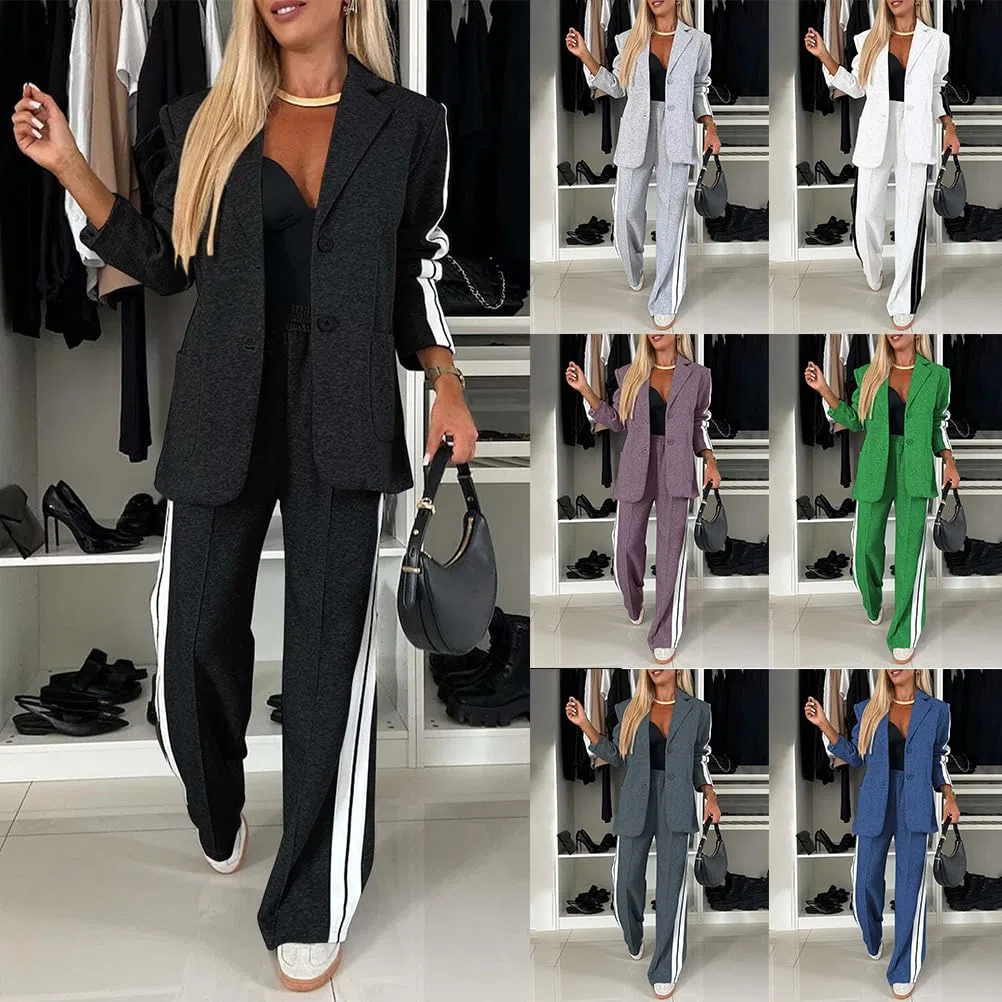 shownicer Completo Donna Tailleur Pantalone Curvy Completo Pantaloni e Giacca Tuta Due Pezzi Ufficio e Lavoro Blazer Tuta Slim Fit Completo Tailleur da Cerimonia