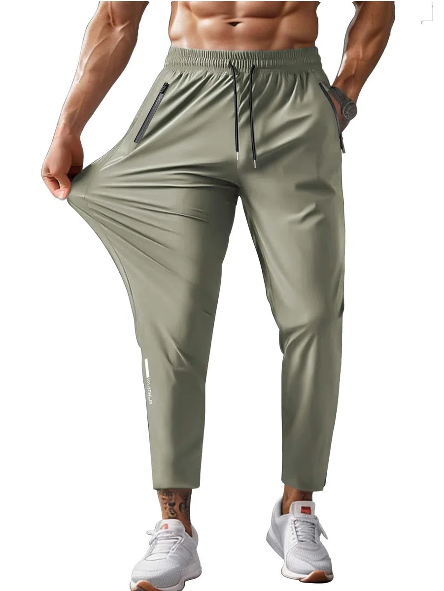 Hidkat Pantaloni da trekking da uomo, ad asciugatura rapida, leggeri, pantaloni da pesca all'aperto, resistenti all'acqua, con tasche con cerniera
