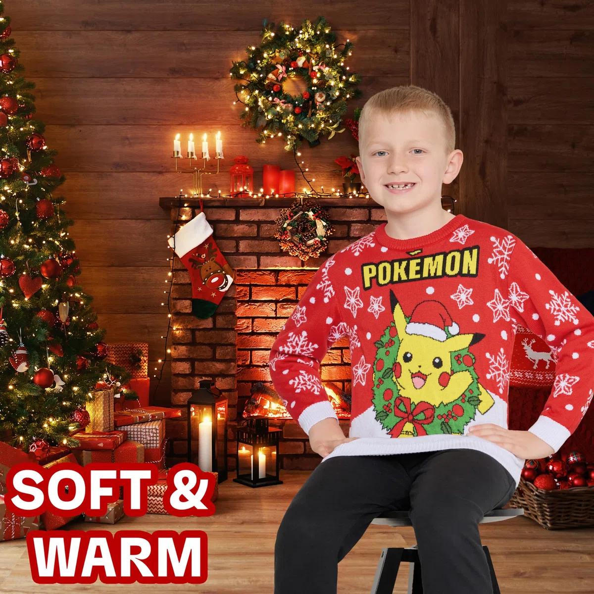 Pokémon Felpa Ragazzo, Maglia Accogliente Maglione Bambino - Regali Bambini