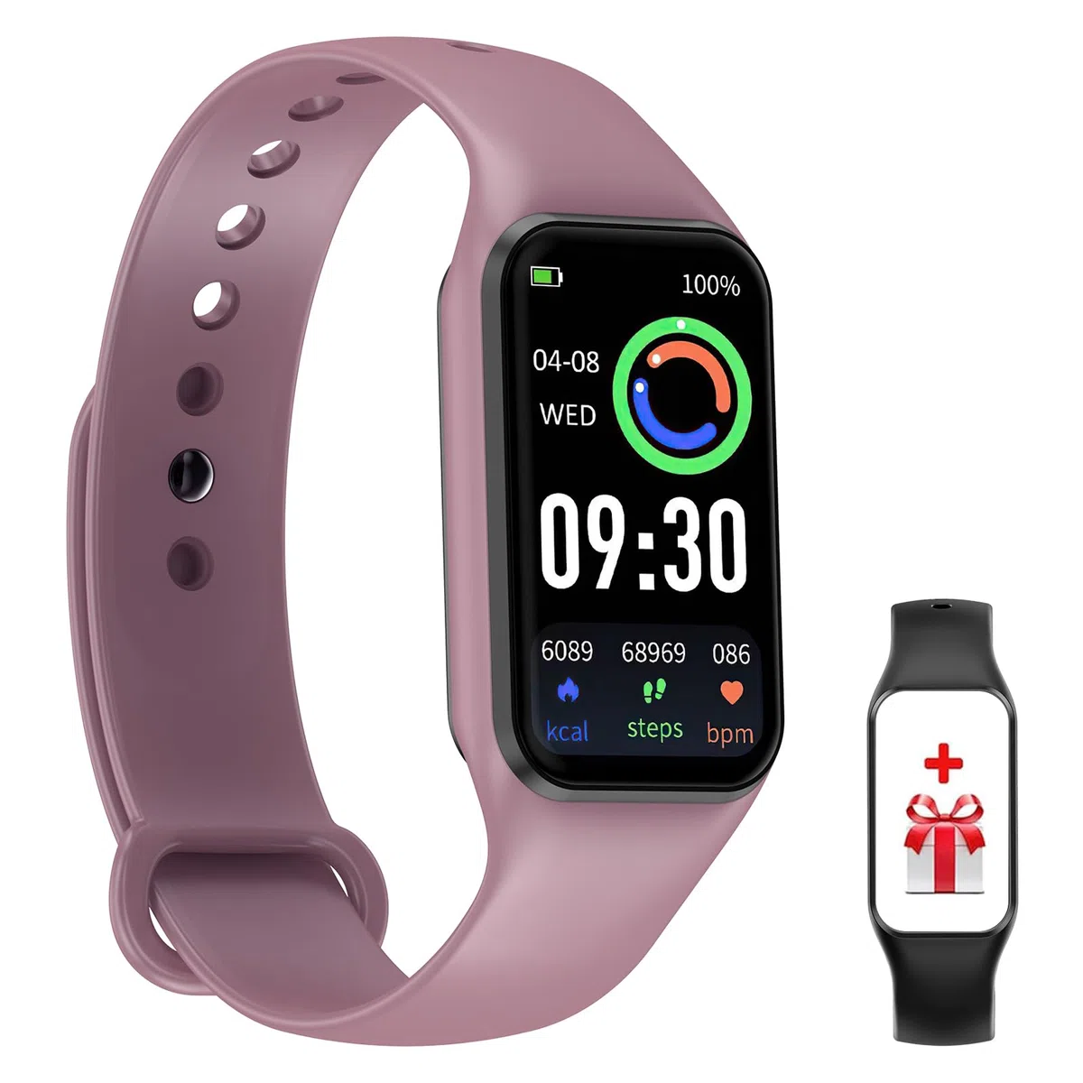 Smartwatch Donna, Orologio Fitness Cardiofrequenzimetro Orologio Fitness/SpO2/Sonno/Contapassi, Notifiche Smart Watch Activity Tracker per iOS Android (2 Cinturini)