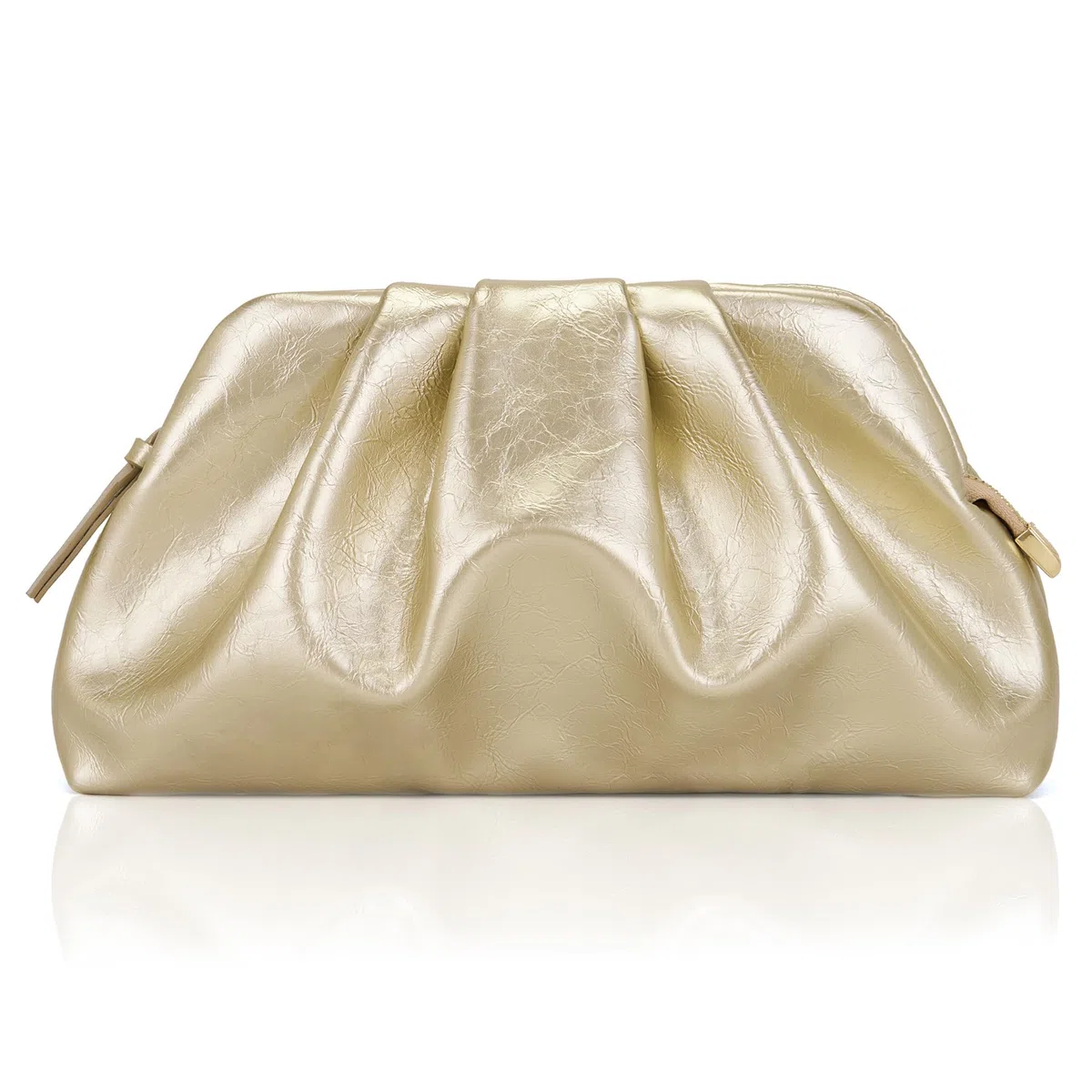 Pochette da donna Cloud Pleated Borsa da sera elegante piccola borsa a tracolla in pelle PU per matrimonio con chiusura lampo