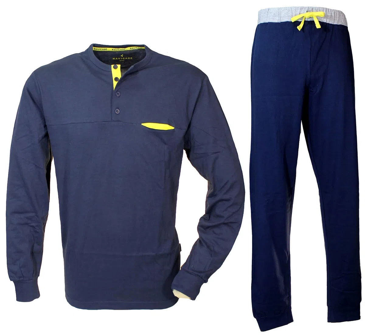 Navigare Pigiama Uomo Cotone Jersey Manica Lunga Colore Blu Navy 2141438 (XXL)