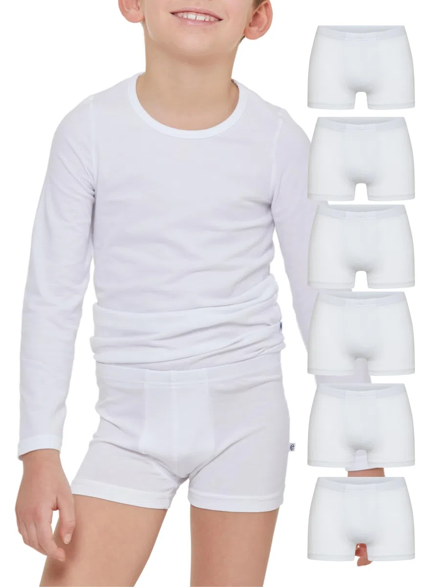 POMPEA 6 Pezzi Boxer Bambino in Cotone, Mutande per Bambini in Tessuto Jersey