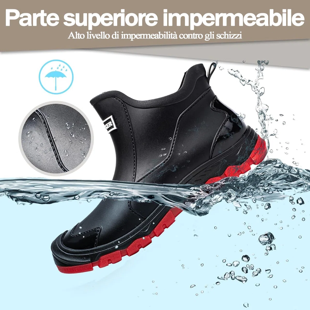 Stivali Gomma Uomo,Stivali Pioggia Donna,Morbido e Confortevole Impermeabile Antiscivolo Scarpe da Lavoro Uomo Adatto per Aree Umide in Cantieri e Giardini Piovosi 38-46EU