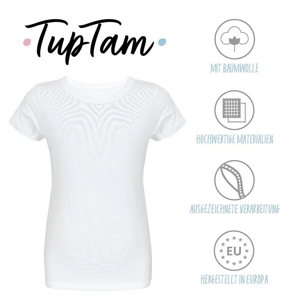 TupTam Canottiera Bambino – Set 5 Canottiere Maniche Corte, 100% Cotone, Morbide e Traspiranti