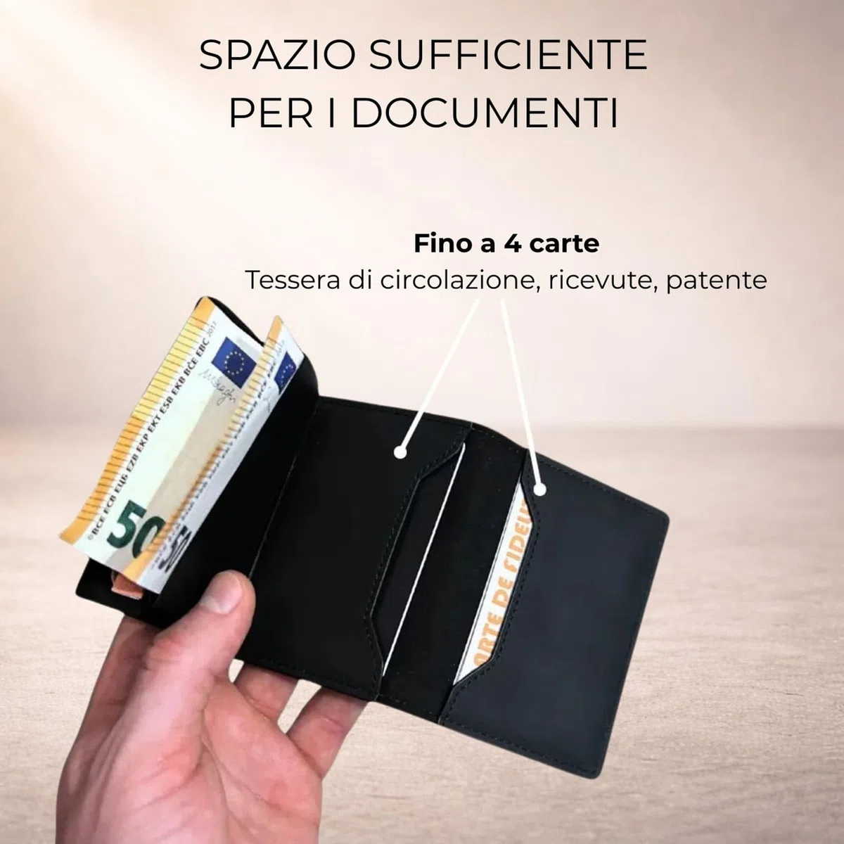 Bluvella 2.0 Portafoglio Uomo Compatto con Protezione RFID, Porta Carte Slim con Accesso Rapido, Porta Monete con Zip e Chiusura Magnetica, Design Elegante e Funzionale (Nero)