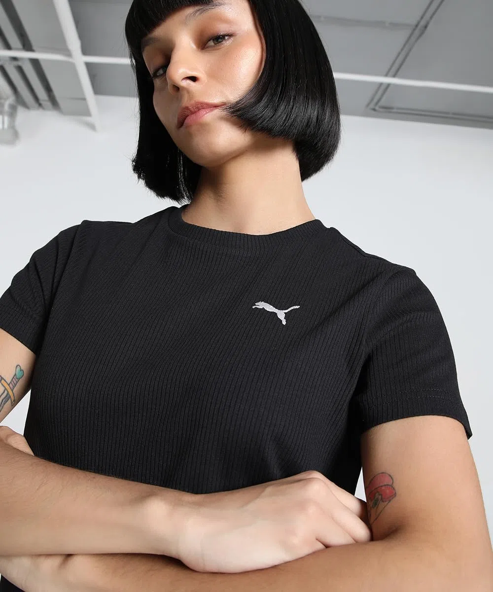 PUMA Ess Elevated Bodycon Rib Dress Vestiti Donna