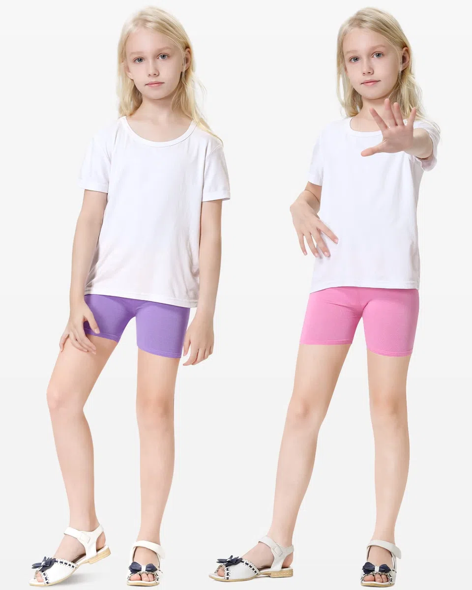 Domee Pantaloncini Shorts Leggings Corti Estivi Bambina Pacco da 8