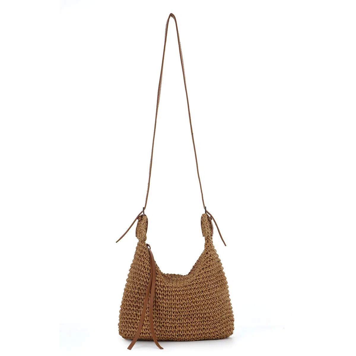 EVEOUT Borsa a tracolla in Rafia per Donna Estate Leggero Boho Borse Paglia Intrecciata per Spiaggia Vacanze Crossbody con Cerniera
