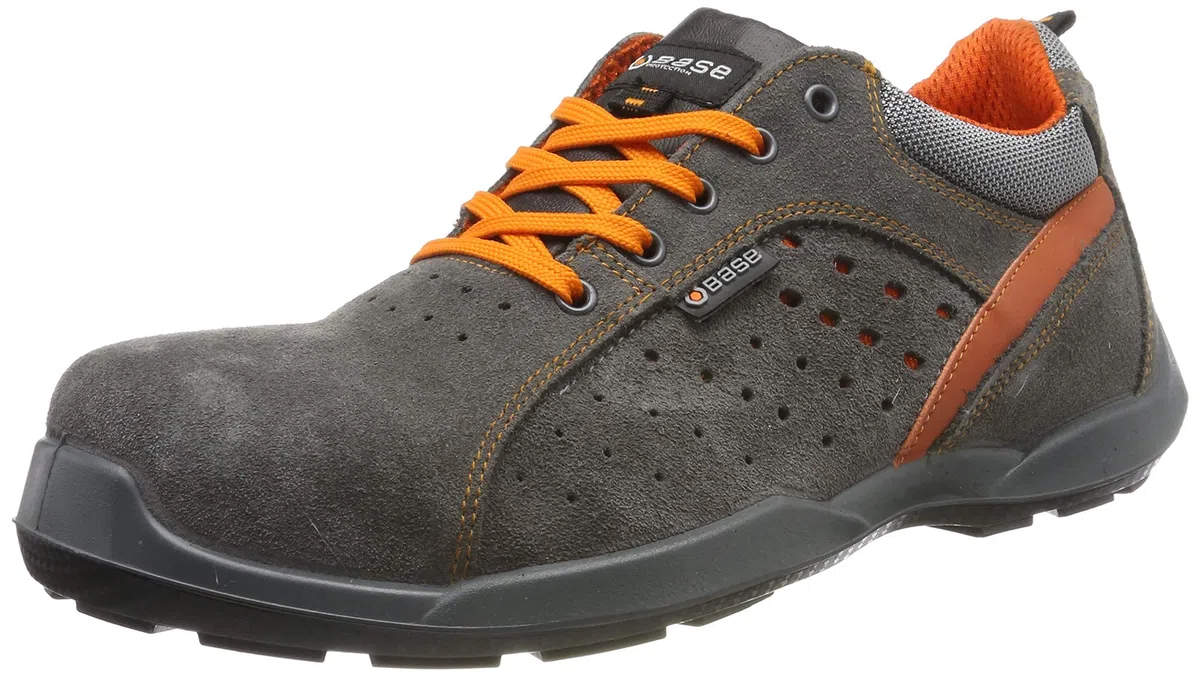 Base Protection Climb Scarpa Antinfortunistica, da Uomo e Donna, Grigio/Arancione, Taglie 42