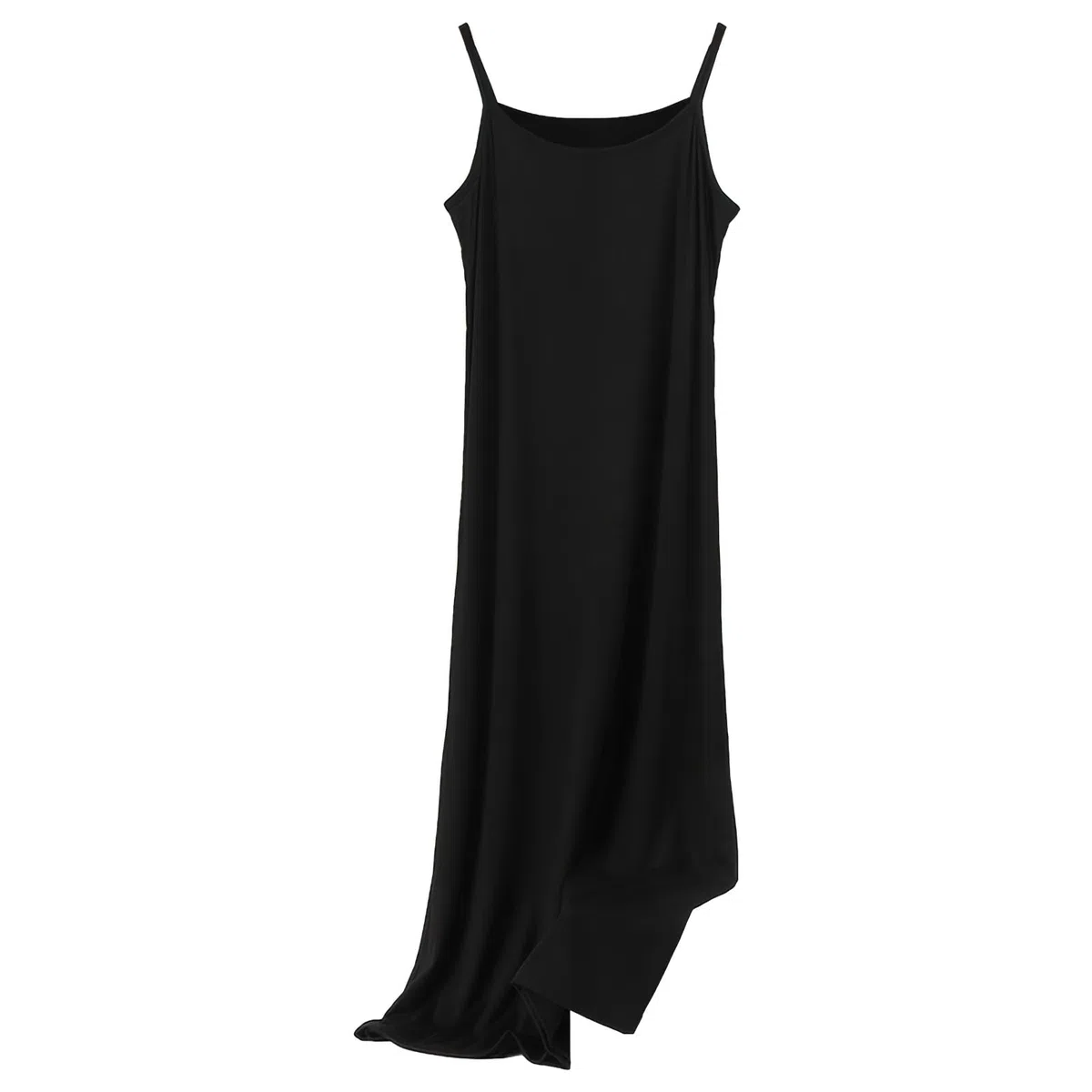 Donna Taglie Forti Abito Sottoveste Lunga con Spalline Sottili Camicia da Notte Elegante Senza Maniche (S-5XL)